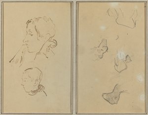 To hoder; Studier av sauer [recto] av Paul Gauguin