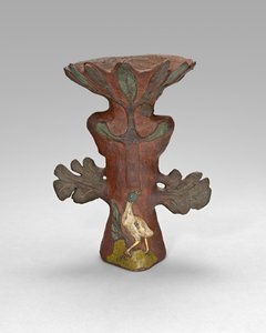 Vase i form av en tropisk plante med fugl og guddom av Paul Gauguin