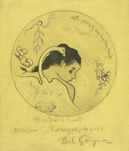 Volpini Suite: Design for a Plate: Leda and the Swan av Paul Gauguin