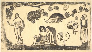 Kvinner, dyr og løvverk, 1898. av Paul Gauguin