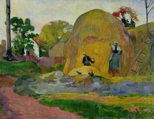 Yellow Haystacks, eller Golden Harvest, 1889 av Paul Gauguin