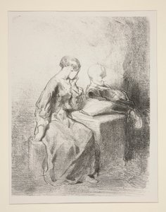 (LESEREN.) av Paul Gavarni