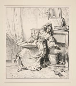 ... - Adolphe! Adolphe! Vil De altså la Deres Eugenie dø!... av Paul Gavarni