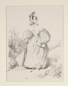 På landet. Huillet 1835. Kjole av jaconas,... av Paul Gavarni