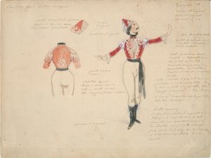 Kostymestudie for mannlig sigøyner i av Paul Gavarni