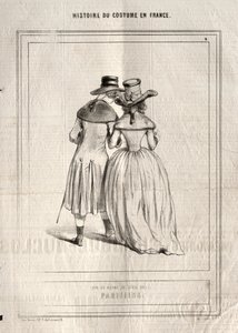 Historie om kostyme i Frankrike: Parisere, 1843. av Paul Gavarni