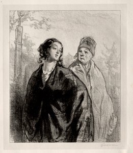 Datteren og moren. av Paul Gavarni
