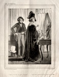 Skuespillerinnene: Jeg hadde bedt om en liten hatt!, 1843. av Paul Gavarni