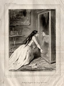 Skuespillerinner: Beskytt Herren! en kristen jomfru, 1843. av Paul Gavarni