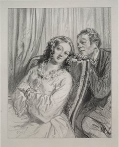 Masker og ansikter: Her og der: Mame Beauminet, Deres majestet..., 1857-58. av Paul Gavarni