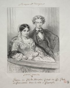 Masker og ansikter: Paric, par-la: Phèdre ved Théâtre-Francais..., 1857-1858. av Paul Gavarni