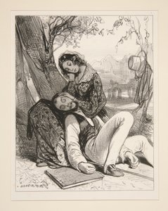 Herr Charles drømmer at elskerinnen hans er utro... av Paul Gavarni