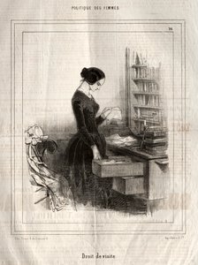 Kvinners politikk: Besøksrett, 1843. av Paul Gavarni