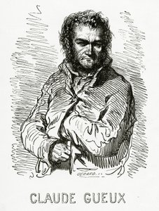 Portrett av Claude Gueux, 1834 (bw gravering) av Paul Gavarni