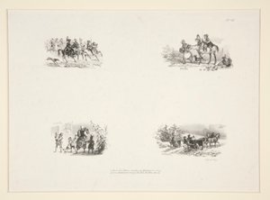 Quatre sujets: Un cavalcade; Quatre enfants; Une paysanne portant un petit enfant; Voyageurs   1340002   no       norwegian Successfully Translated  Original: The Fainting Fit Translat: The Fainting Fit 1301689 no norwegian Successfully Translated Original av Paul Gavarni