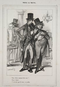 Du ble navngitt i går kveld... fra serien Paris Le Matin, 1839. av Paul Gavarni
