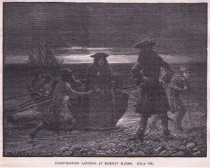 Konspiratorer som lander ved Romney Marsh AD 1696 av Paul Hardy