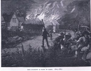 Mob brenner en gård i Kent i 1830 av Paul Hardy