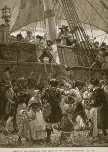 Scene ved avgangen fra Leith fra Darien-ekspedisjonen, illustrasjon fra 
