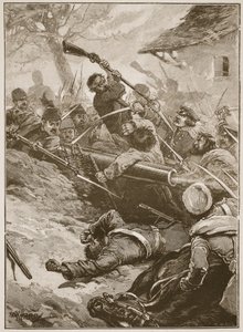 "Så fulgte et hodelangt rush", illustrasjon fra "Battles of the Nineteenth Century" av Archibald Forbes, GA Henty og major Arthur Griffiths av Paul Hardy