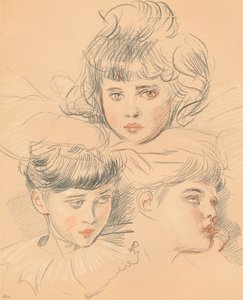 En skisse for et portrett av barn, c1897 av Paul Helleu