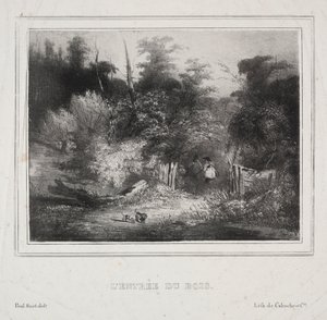 Landskap: Entrance of a Forest av Paul Huet