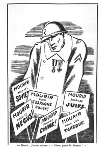 Karikatur fra «Jeg er overalt», ca. 1935 (lito) (s/h-foto)