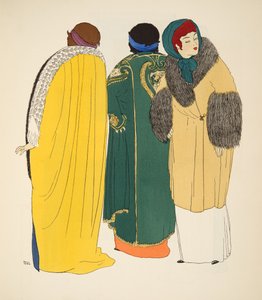 Three Coats fra puben Les Robes de Paul Poiret. 1908 (stensiltrykk)