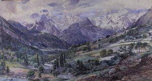 An Alpine View (akvarell)