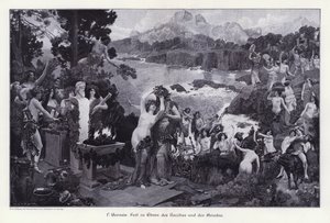 Fest til ære for Bacchus og Ariadne (gravering) av Paul Jean Gervais