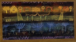 hage på nivået; hage på sletta av Paul Klee