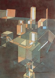Italiensk by av Paul Klee (1879-1940), akvarell på Ingres-papir, 34x23 cm av Paul Klee