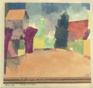 Landgut bei Fryburg Country House nær Fribourg, 1915. av Paul Klee