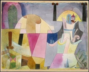 Landskap med sorte søyler. 1919 av Paul Klee