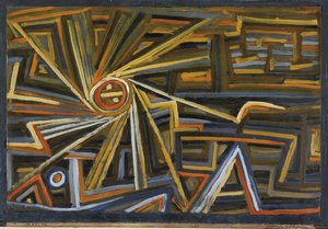 Stråling og rotasjon av Klee, Paul (1879-1940). Olje på papir, størrelse: 35,6x52 av Paul Klee