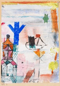 Liten dampbåt, 1919. av Paul Klee