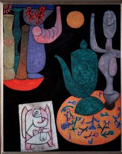 Stilleben på svart bakgrunn - maleri av Paul Klee