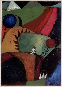 Tre blåklokker - Maleri av Paul Klee