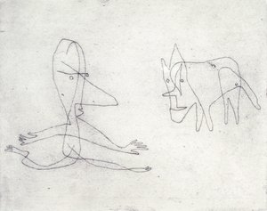Hvorfor løper han? av Paul Klee