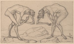 To menn, forutsatt at hverandre er i en høyere stilling, møter Two Men Meet..., 1903. av Paul Klee
