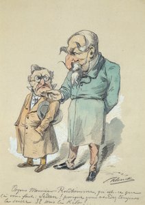 Monsieur Prudhomme og Napoleon III (akvarell) av Paul Klenck