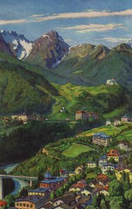 Swiss Spas: Tarasp, Schuls, Vulpera (farge litho) av Paul Kutscha
