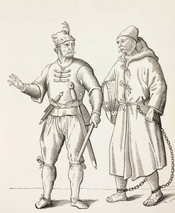 Galeyloddetinn fra 1500-tallet med en galeylslave.