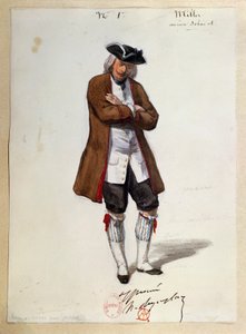 Kostyme for Luisa Miller av Giuseppe Verdi, skisse av Paul Lormier