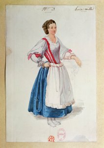 Kostyme for Luisa Miller av Giuseppe Verdi, skisse av Paul Lormier