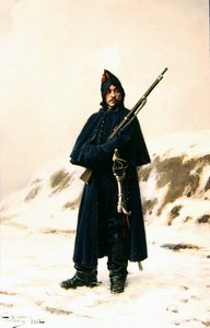 Soldat i snøen