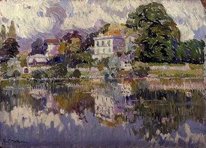 Hjørne av en park (olje om bord)