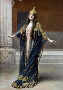 Operasanger Lucy Arbell (1882-1947) som dronning Amahelli i operaen "Bacchus", Paris, foto Nadar fra den franske avisen "Le Theatre" jul 1909 av Paul Nadar