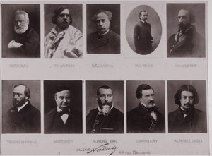 Ti portretter av Paul Nadar (s/hv-bilde) av Paul Nadar