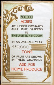 Home Produce, fra serien 'Home Gardens for Home Markets' (farge litho) av Paul Nash